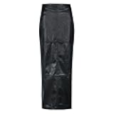 Long Skirts for Women Trendy High Waisted A Line Business Casual Leather Maxi Skirt with Slit Dressy