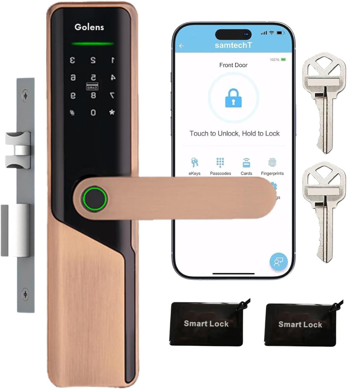 FullGuard X3Pro Smart Door Lock | Remote Unlock via Doorbell | WiFi + Bluetooth, 7-in-1 Access (Fingerprint, PIN, RFID, OTP, App, Mechanical Key) | Pack of 2 | Digital Lock for Main Door