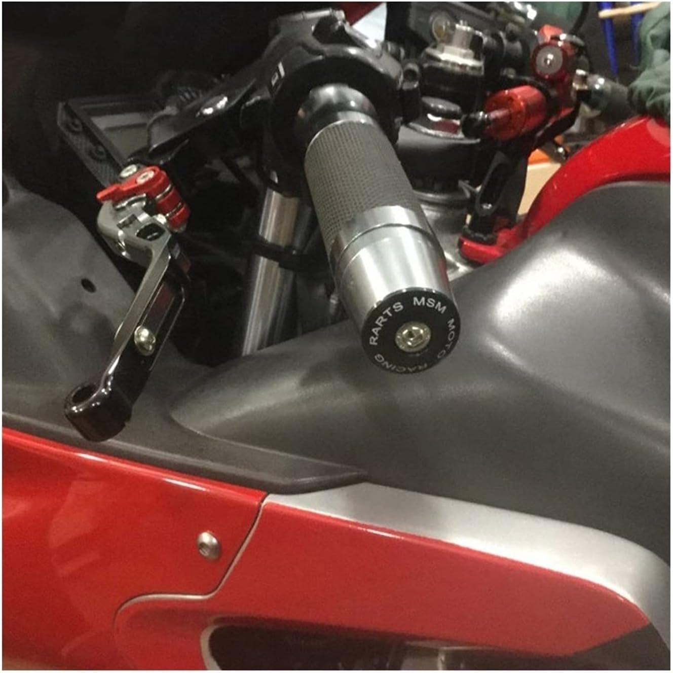 Compatible With Hon Da CBR500R CBR 500R CB500F CB500X 2013-2018 Motorcycle Handlebar Grips Bar Ends Cap Slider(Red)