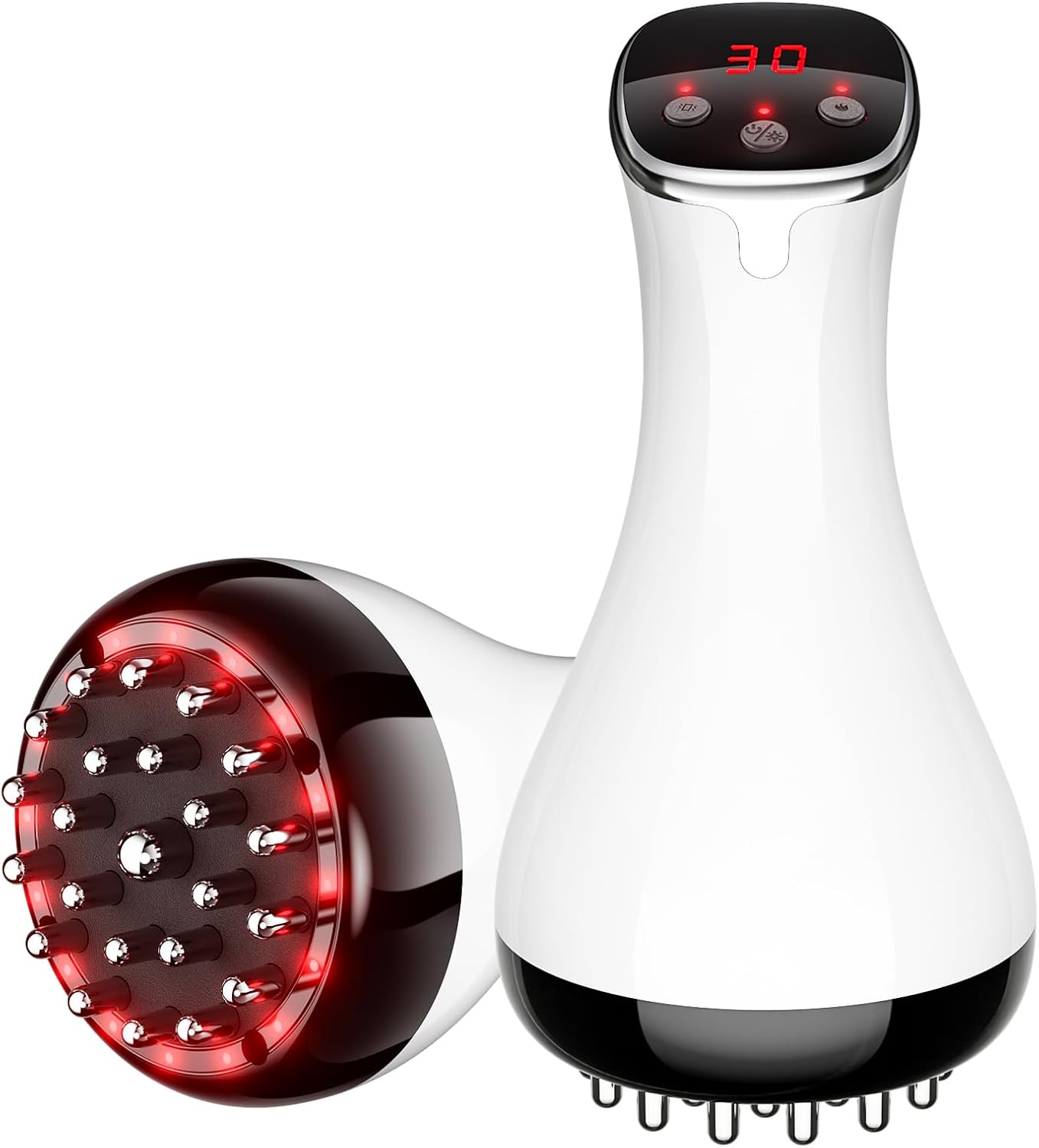 Lymphatic Drainage Massager, Anti Cellulite Massage Tool & Body Sculpting Machine with 30-Level Microcurrent, Light, Heat & Vibration for Legs, Arms & Belly, Helps Reduce Stretch Marks & Cellulite