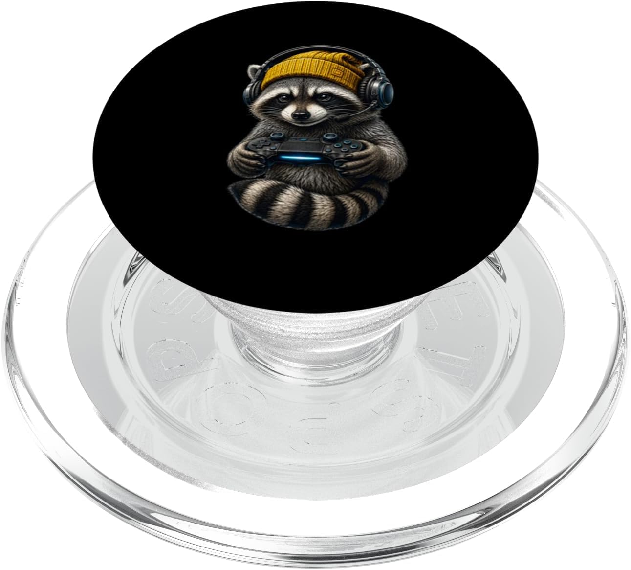 Raccoon Video Gamer Gaming Headphones Controller Funny PopSockets PopGrip for MagSafe