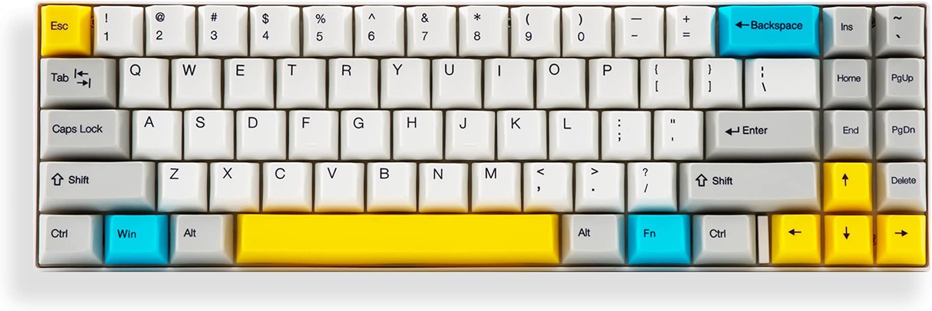 Ganss ALT 71 Wireless/Wired 2.4G + USB Mechanical Keyboard with Cherry MX Blue Switch for Mac and Windows, PBT Keycaps for Desktop and Laptop Computer, 71 Keys (Can Be Customize to 68 Keys Layout)