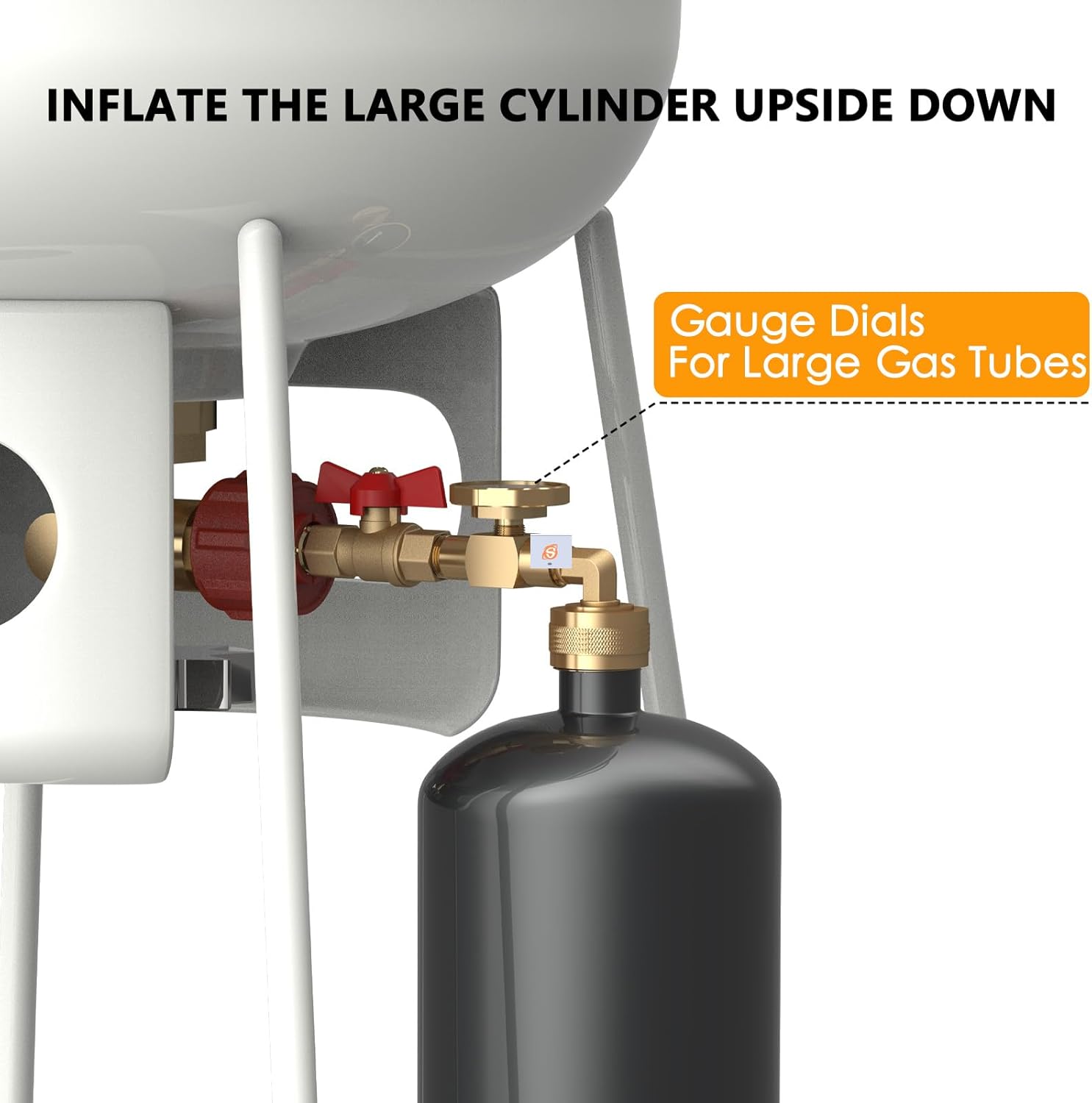 Propane Refill Elbow Adapter 1lb to 20lb, QCC1 Propane Refill Elbow Adapter with Gauge +1LB Propane Tank Storage Bag Holds 6 Pcs Gas Tank 16 OZ