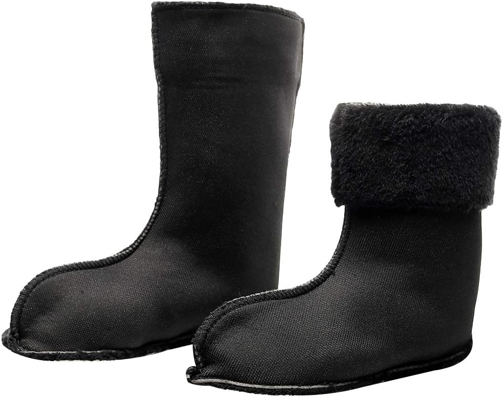 ANUFER Men's Mid-Calf Snow Rain Boots Outdoor Waterproof Gardening Farm Boots with Removable Fluff Lining