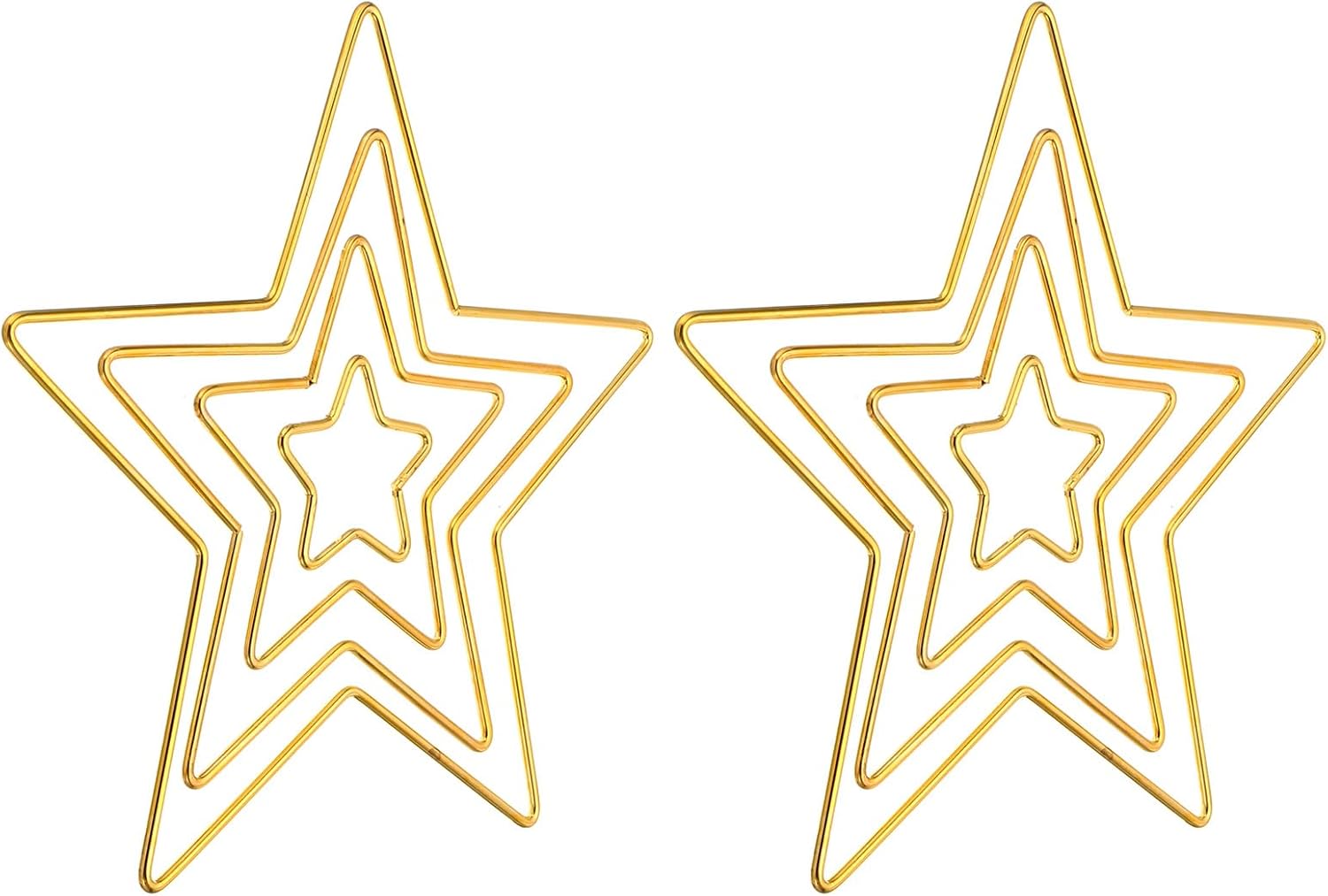 PATIKIL Dream Catcher Rings Set, 2 Set 4 Sizes Metal Star Shape Macrame Wreath Floral Ring Hoop for Christmas Decor Home DIY Craft Wedding Wall Hanging Decoration, Gold