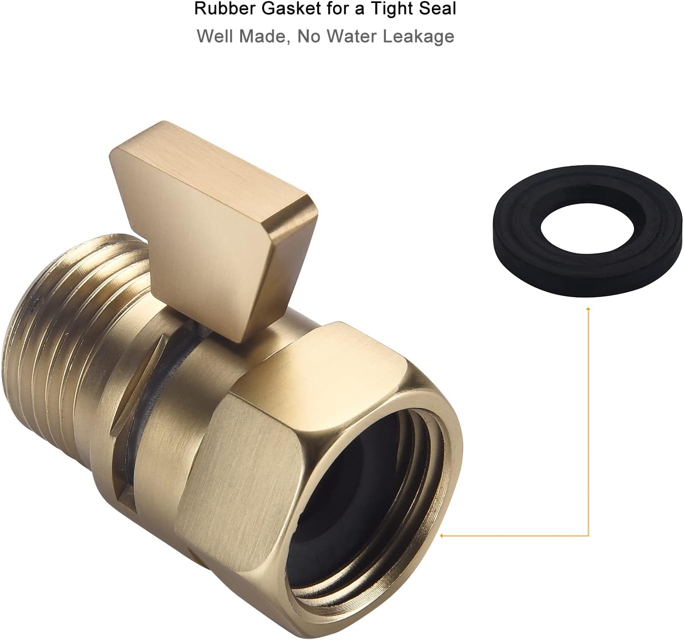 Brushed Gold Shower Head Shut Off Vae, 1/ NPT Flow Control Vae, Brass
