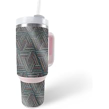 MightySkins Glossy Glitter Skin Compatible with Stanley The Quencher H2.0 FlowState 30 Oz Tumbler - Triangle Stripes | Protective, Durable High-Gloss Glitter Finish | Easy to Apply