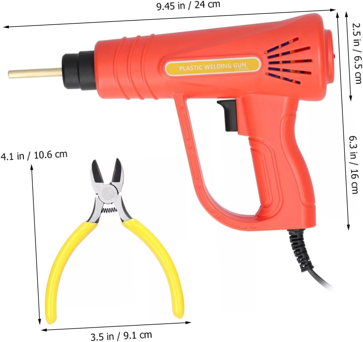 Zerodeko High Power Efficiency Portable Welding Gun Handheld Plastic Soldering Machine Safety Features for Car Repair