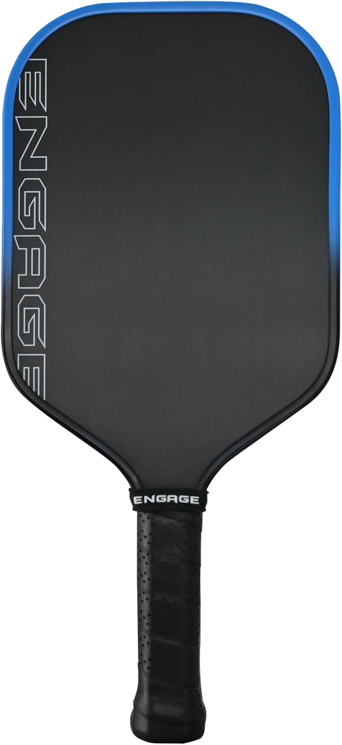 Engage Alpha 14mm Pickleball Paddle - Royal Blue | Friction Fiber Carbon Face, Elongated Power Paddle for Versatile Court Play