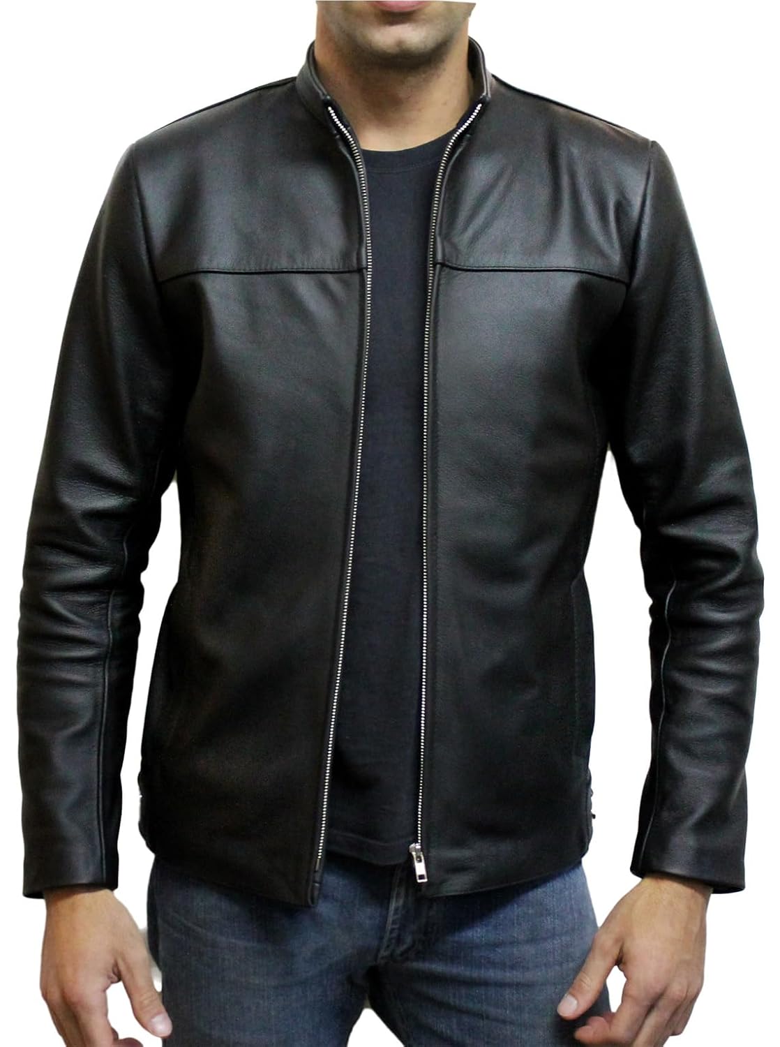 jaqueta de couro bovino 100% legitimo casual masculina, casaco inverno