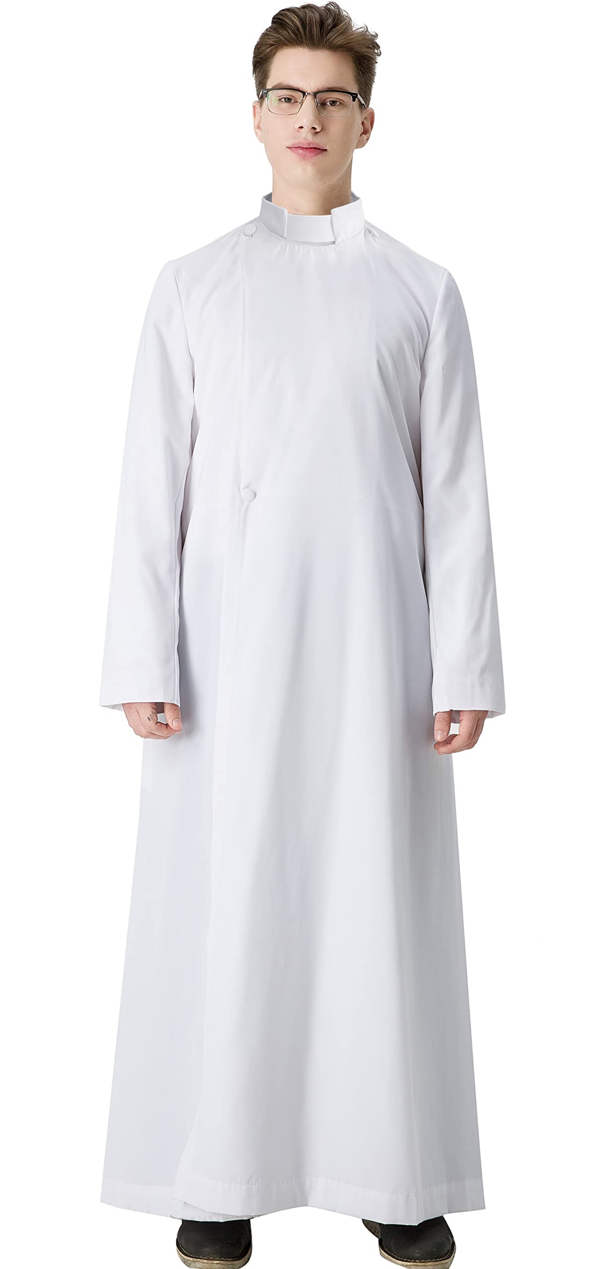IvyRobes Unisex Adult's Clergy & Pulpit Anglican Cassock with Tab Insert Collar