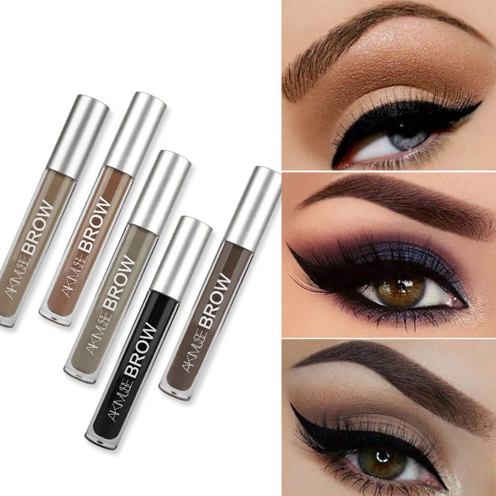 FOXCESD Eyebrow Gel Waterproof, 24 Hours Long Lasting for Eyebrow Makeup (Black/Brown)