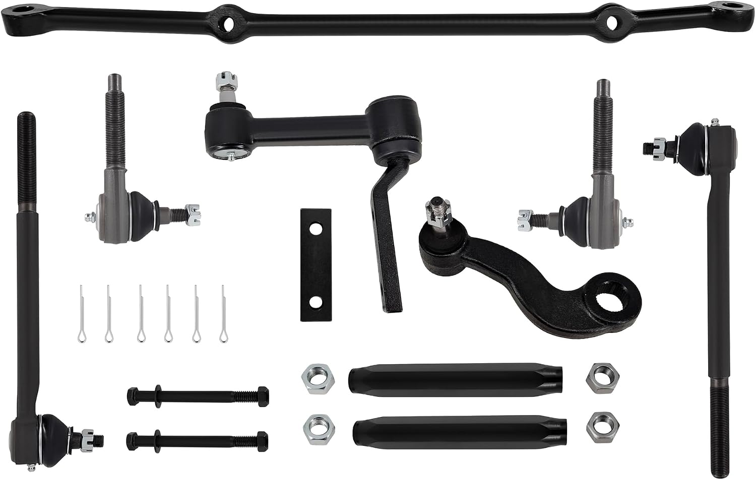 Suspension Manual Steering Linkage Kit for Chevy Bel Air 1961-1964 | For Chevrolet Impala Biscayne 1961-1964,Front Steering Linkage Kit With Inner And Outer Tie Rods & Adjusting Sleeves