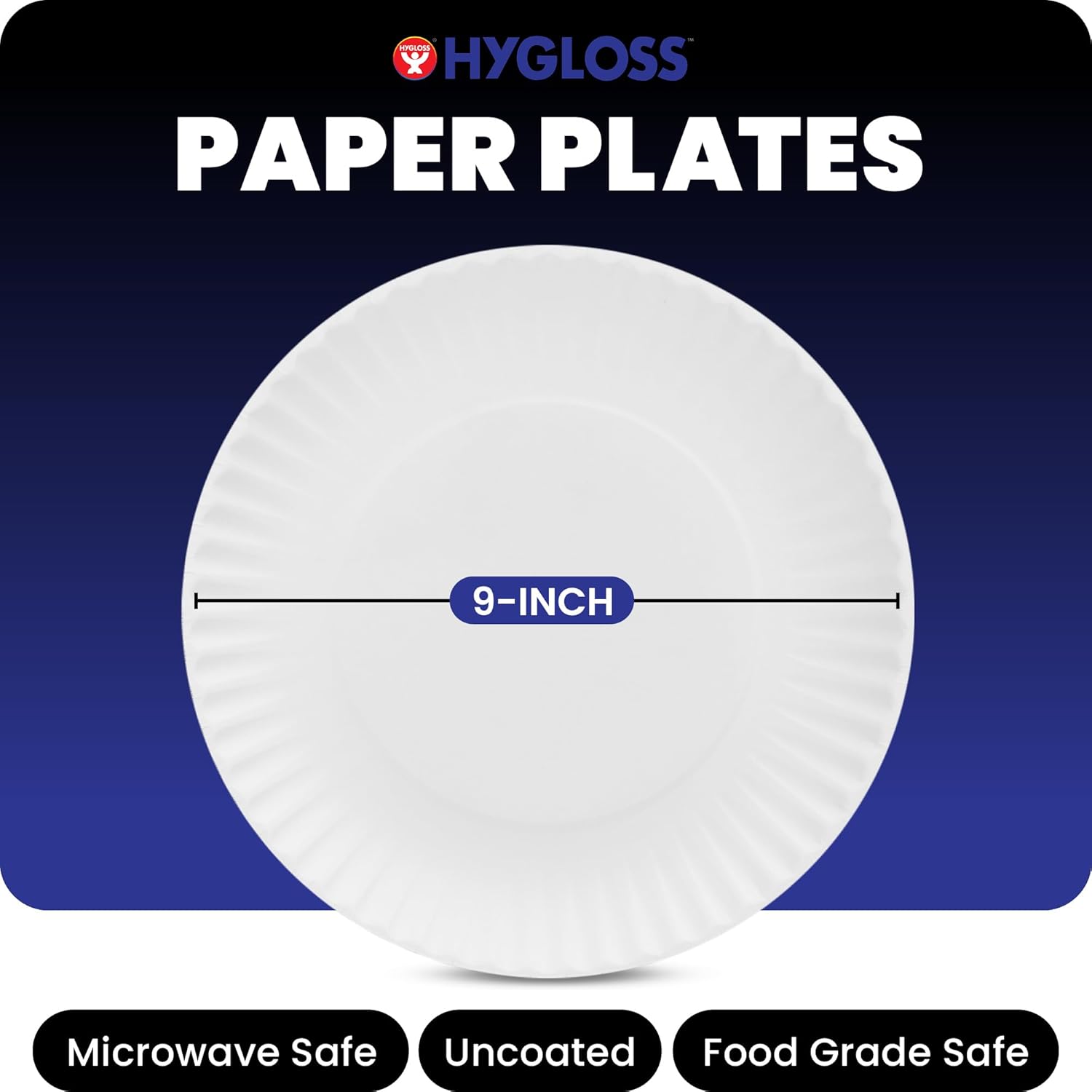 Hygloss Bulk Paper Plates 9-Inch - Uncoated Large Plain White Disposable Plates for Party, Dinner, Foodware, Events, Crafts & More - Environmentally Friendly - Recyclable & Microwave Safe (1200 Count)