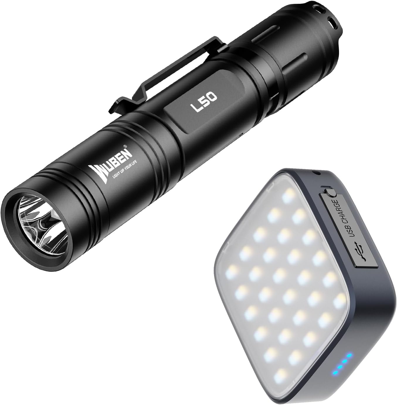 WUBEN L50 LED Flashlight 1200 Lumens Super Bright USB Rechargeable Flashlight Tactical Torch 5 Modes Waterproof IP68 Small Flashlight For Outdoor Camping Hiking Emergency - View #6