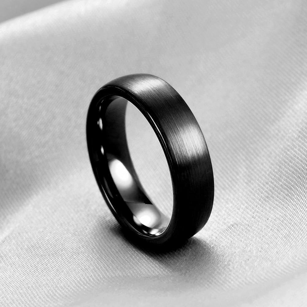 Tungsten Carbide Wedding Band for Men Women Matte Comfort Fit