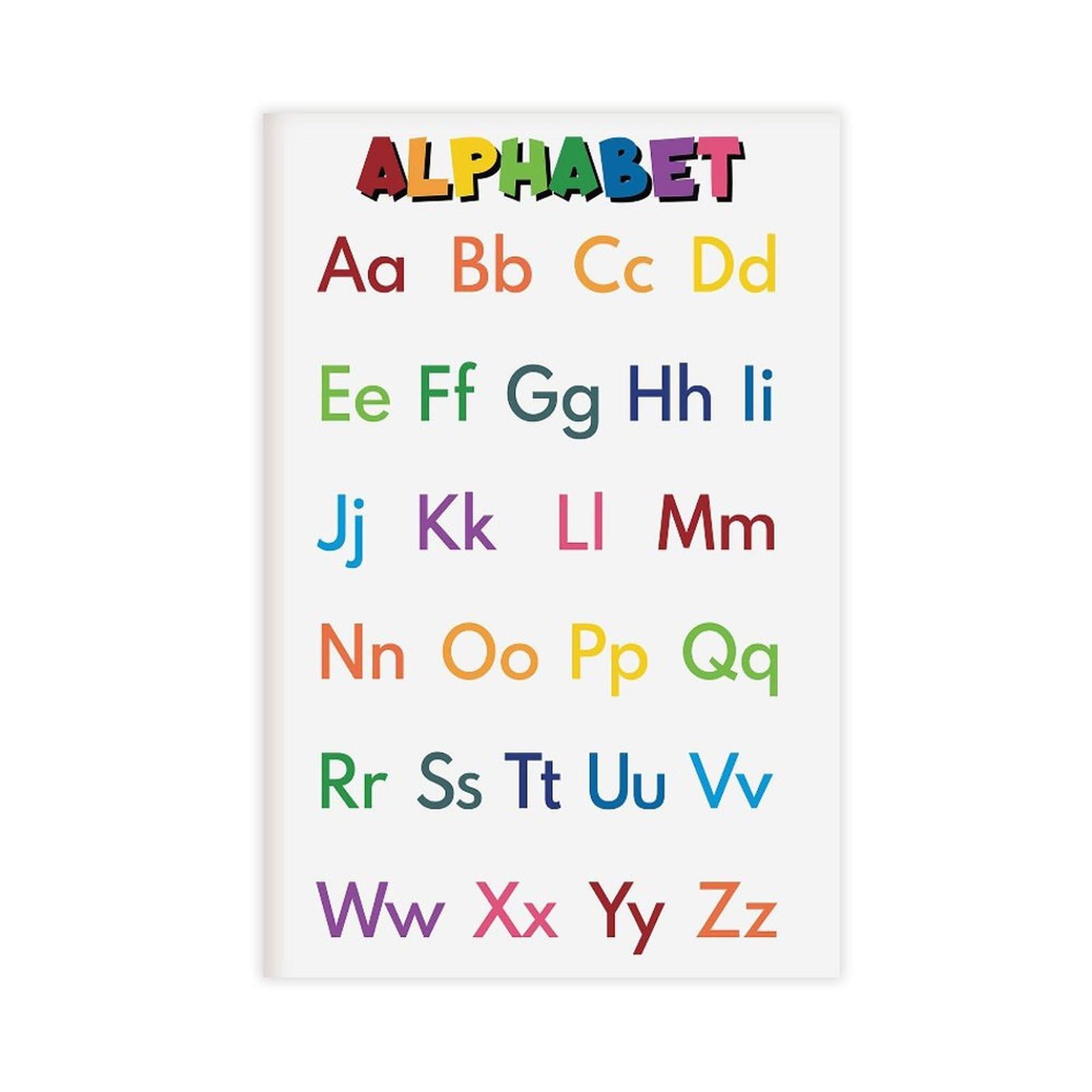 Poster de l'alphabet pour enfants, affiche éducative, apprentissage préscolaire, apprentissage de l'alphabet, décoration murale de salle de classe, impression numérique, impression sur toile