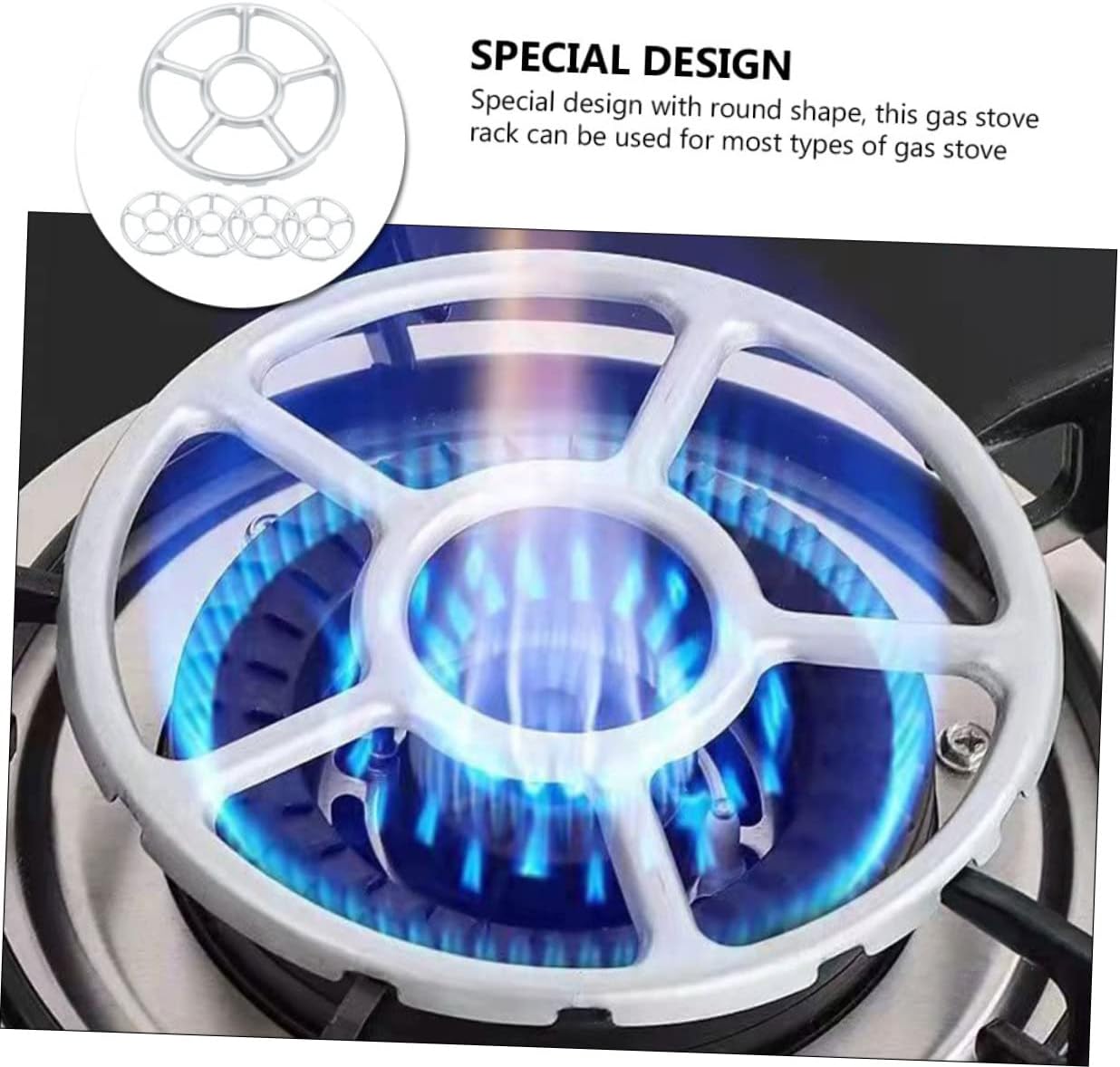 LIFKOME 5pcs Sturdy Gas Stove Trivets Pot Bracket Wok Ring for Kitchen Gas Burner