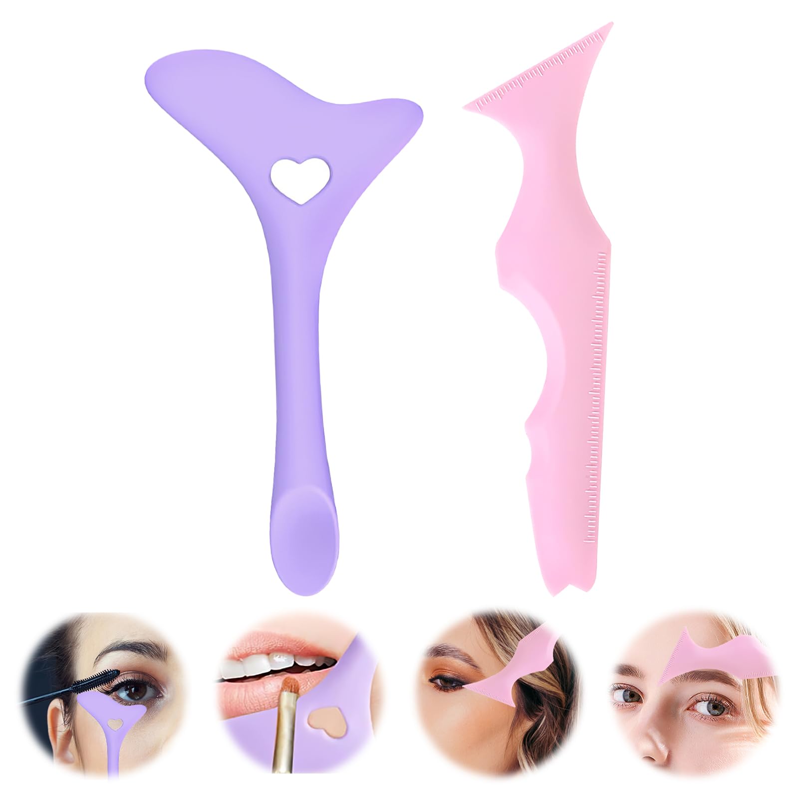 2PCS Plantilla Eyeliner Ojos, Lotnut Plantilla Delineador de Ojos de Silicona, Plantillas Eyeliner Ojos Reutilizables Maquillaje de Ojos Ayuda Multifuncional para Principiantes