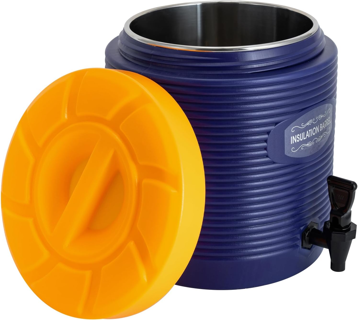 Stainless Steel Insulated Container with Faucet, 3Gal Insulated Food Cooler Carrier, Insulated Beverage Dispenser, 13x12in Insulation Drinking Warmer Dispenser (Blue)