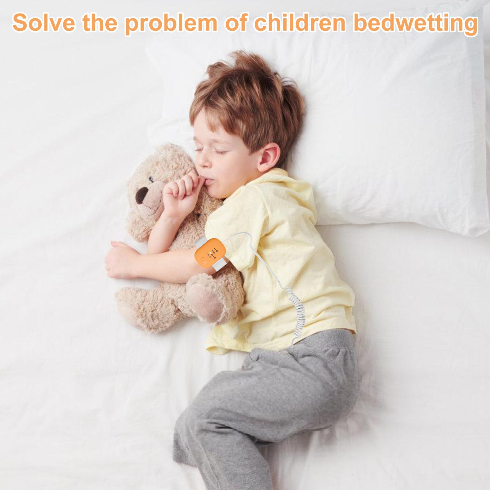 Allarme wireless per bambini e bambine, allarme wireless per bagnarsi sul letto, con 3 modalità di lavoro, ricaricabile USB, allarme wireless per urina Pee per bambini per superare l'enurinamento del