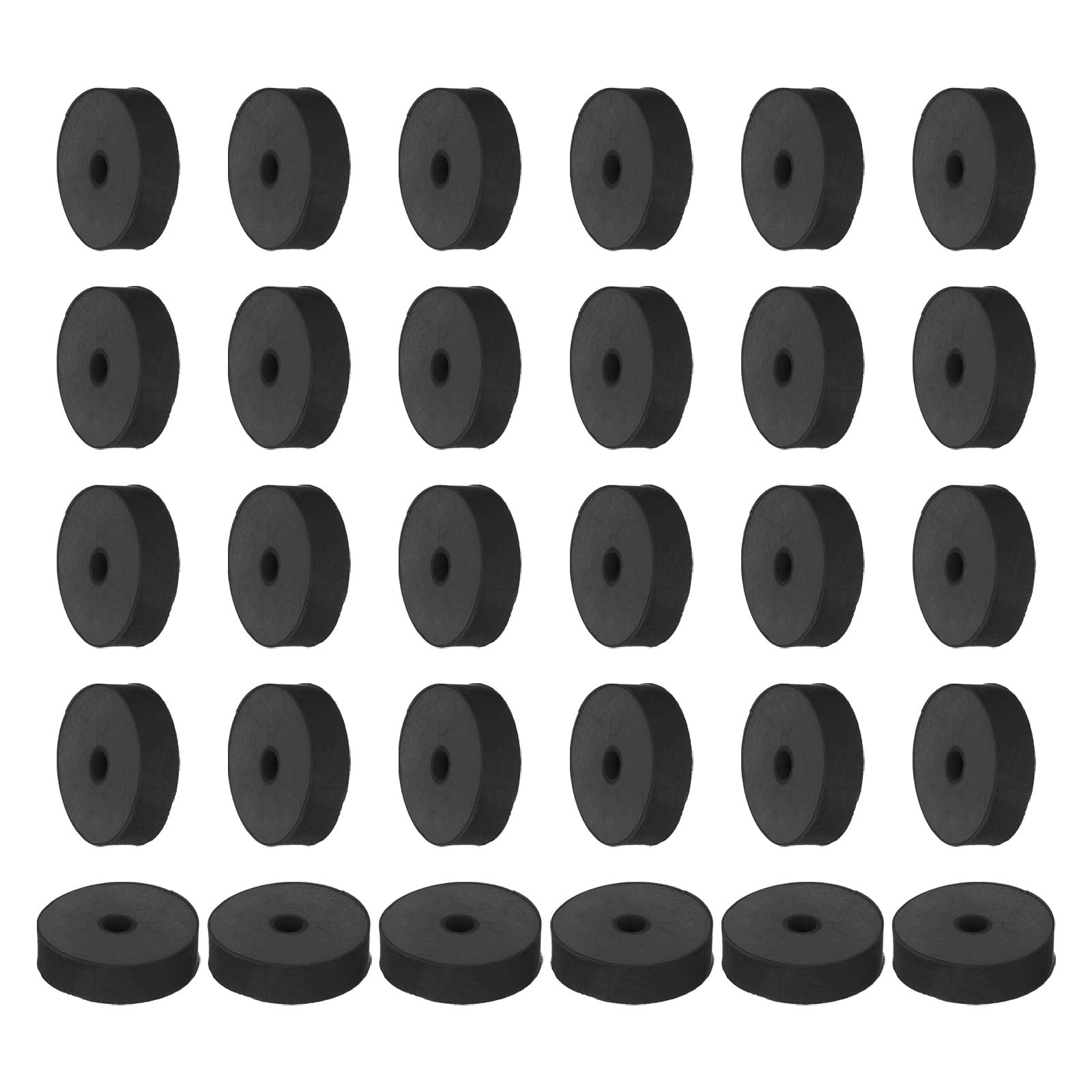 PATIKIL 30 Pcs Flat Rubber Washers 0.24" ID 1.5" OD 0.35" Thickness Sealing Rubber Spacer Gasket for Bolts Faucets Screws Hose Plumbing Black