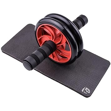 FirstFit Professional Abdominal Wheel Ab Roller for Exercise Fitness for Men & Women Includes Extra Thick Knee Pad-Assorted Color