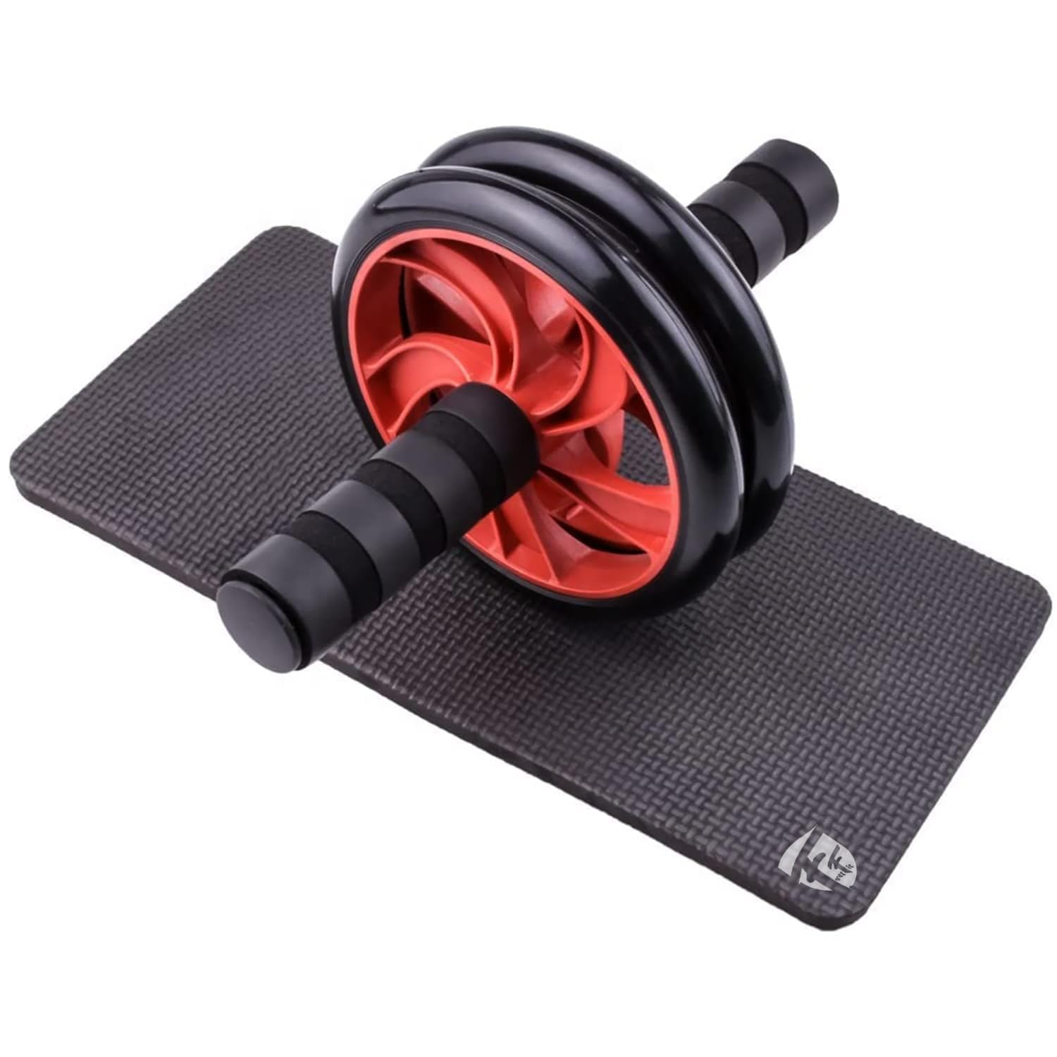 FirstFit Professional Abdominal Wheel Ab Roller for Exercise Fitness for Men & Women Includes Extra Thick Knee Pad-Assorted Color