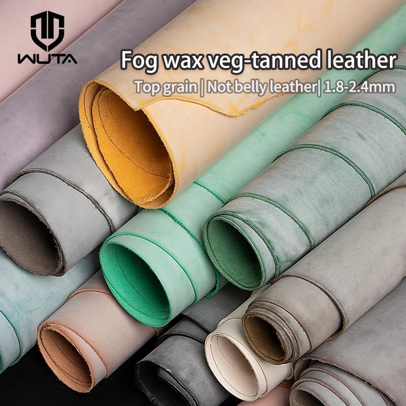 Waxy Pull-up Leather：Natural Vegetable Tanned Cow Genuine Skin Sheets for Leathercraft (Sakura Pink;30x60cm)