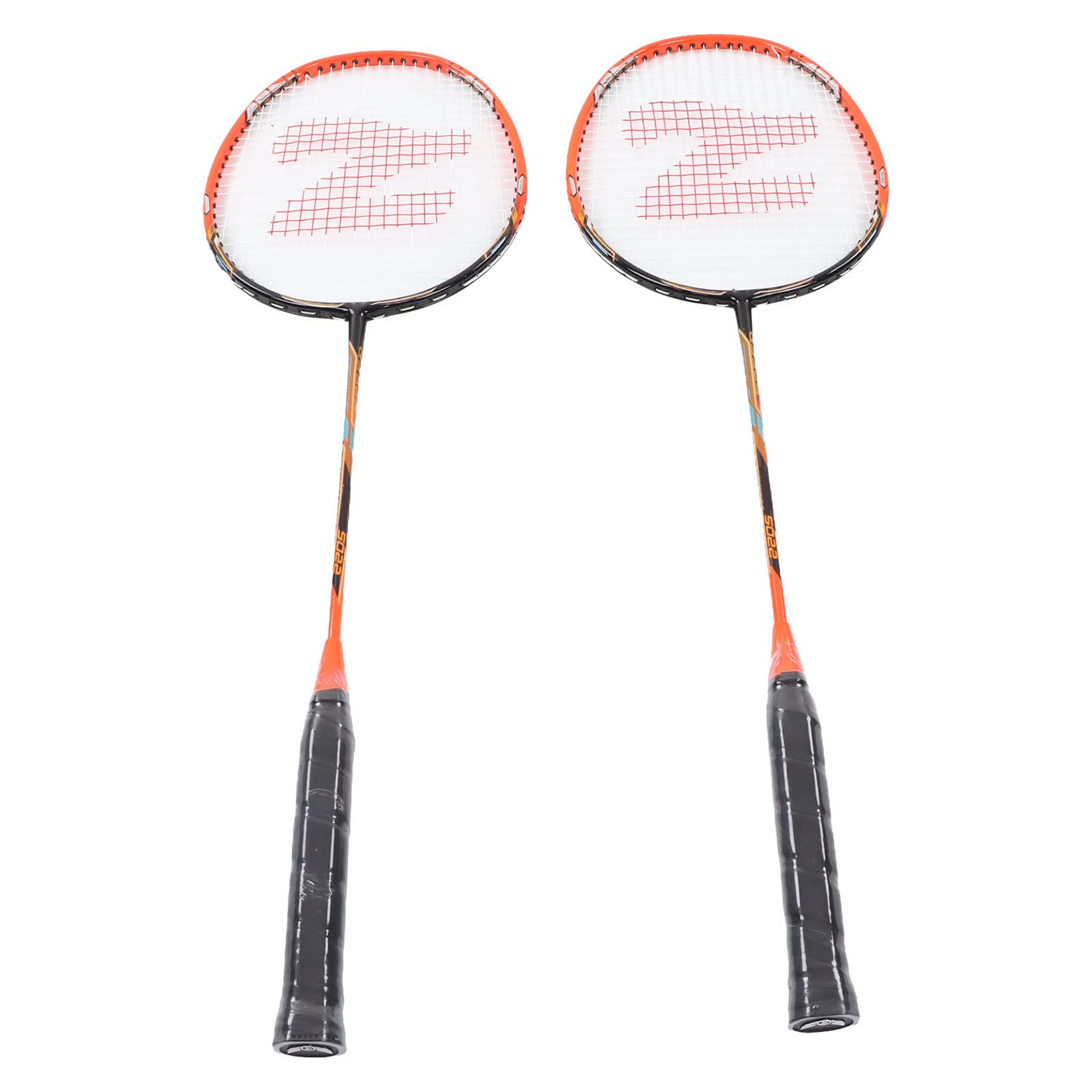 Bediffer Racchette da Badminton Doppie in Lega di Carbonio Integrate per Allenamento e Competizione - Confezione da 2 con Custodia Arancione 660 Mm