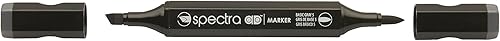 AD Marker Chartpak Spectra, punta triple y cepillo de doble punta, gris básico 5, 1 cada uno (S082AD)