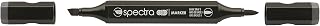 AD Marker Chartpak Spectra, Tri-Nib and Brush Dual-Tip, Basic Gray 5, 1 Each (S082AD)