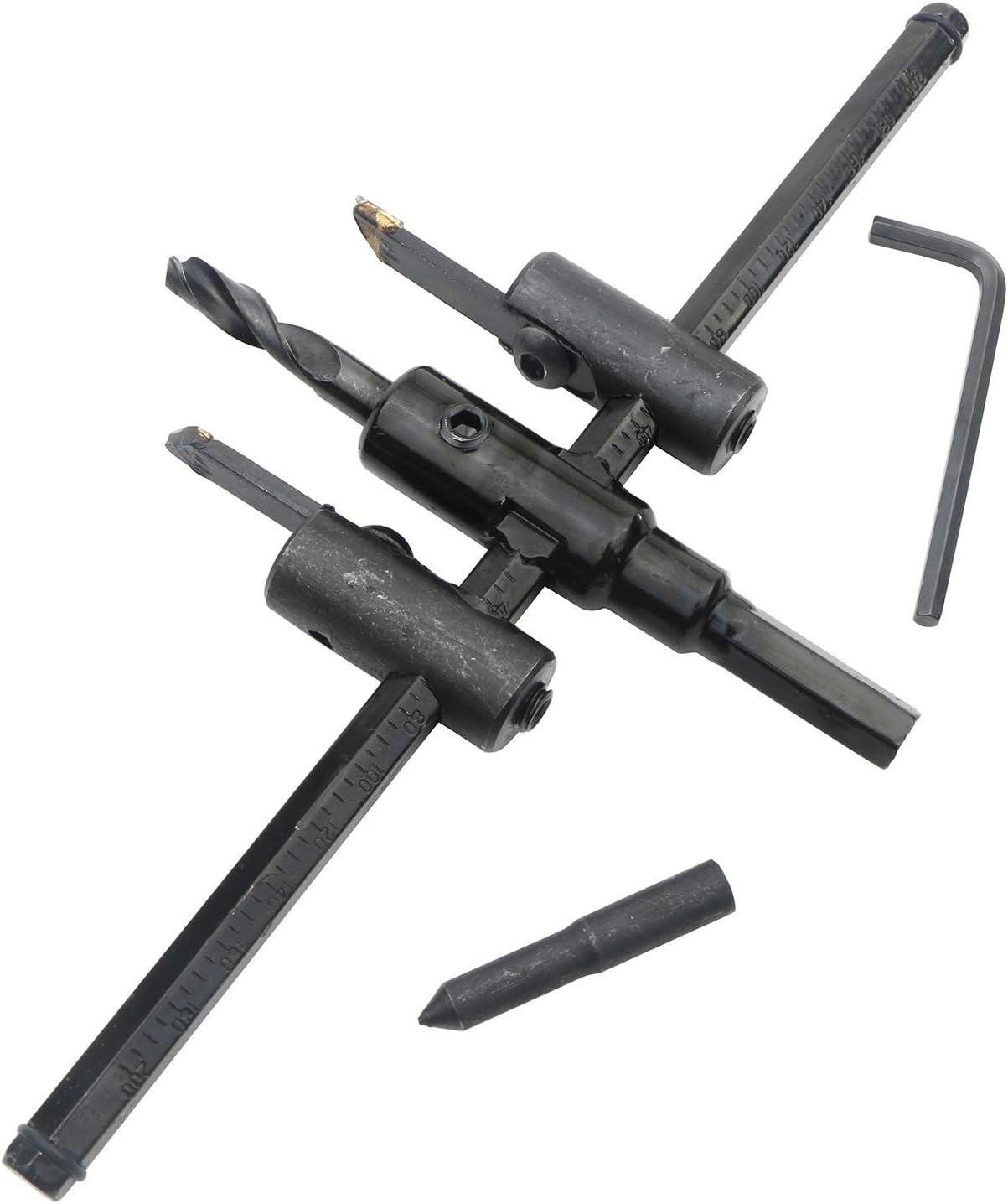 30mm-200mm Adjustable Circle Hole Cutter Set, Heavy Duty Wood Hole Saw Circle Cutter, Hole Saw Drill Bit kit, Wood Working Twist Hole DIY Tools for Woodworking