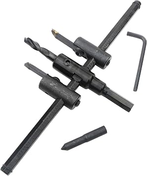 30mm-200mm Adjustable Circle Hole Cutter Set, Heavy Duty Wood Hole Saw Circle Cutter, Hole Saw Drill Bit kit, Wood Working Twist Hole DIY Tools for Woodworking