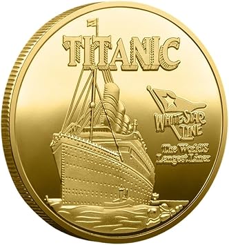 Commemorative Coin, Titanic, Challenge Coin, Collectors Item, Souvenir, Gift, Gold
