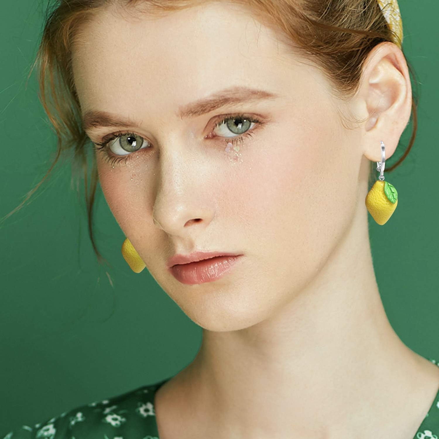 12 Pairs Creative Cute Simulation Fruits Dangle Drop Earrings Sets Statement Handmade Lemon Strawberry Hoop Earrings For Women Girls Jewelry Gifts - Image 5