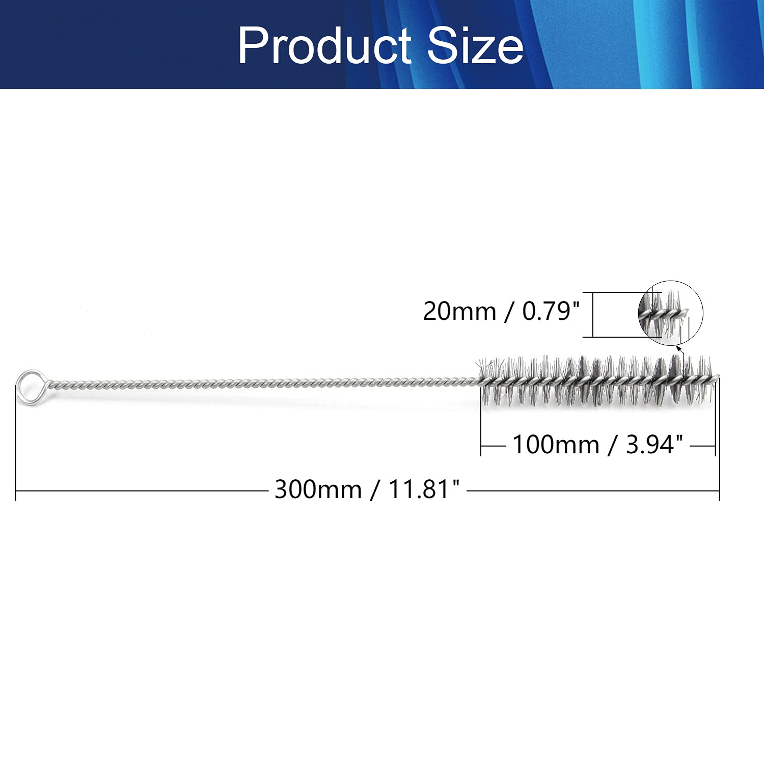 Steel Wire Tube Brush 12 Inch Spiral Long Handle Cleaning Brush 4/5 Inch Tube Bottle Brush for Tube Bottle Pipe Welding Slag Rust Remove Cleaning Tool 10 Pcs