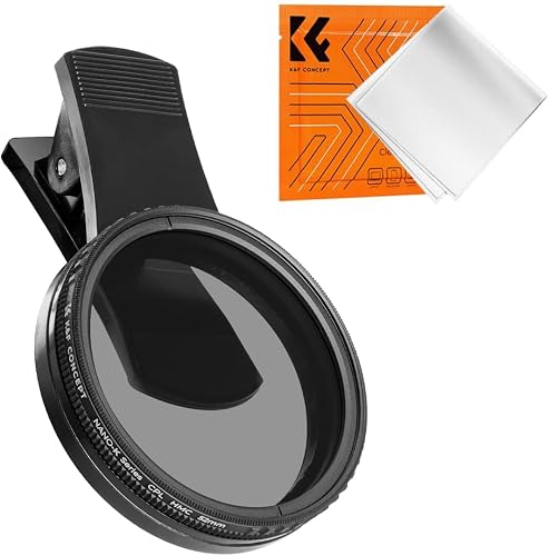 K&F Concept Clip-On Circular Polariser Filter for Mobile Phones, 52 mm Size, PACKAGING MAY VARY