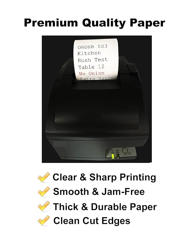 (48 Rolls) 1Ply Bond Receipt Paper Rolls 3 x 150 White Paper for Kitchen Impact Printers TMU200 SRP275 Star SP700 Suitable For Printing Kitchen Tickets and Order receipts 3000LABELS DIRECT by 3000LABELS DIRECT - Image 5
