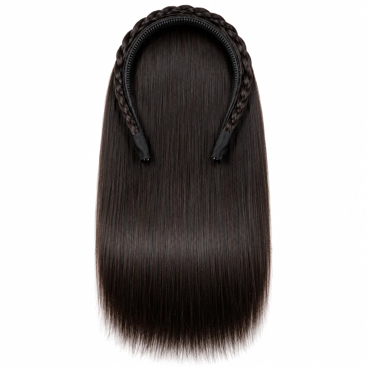 Hairmaker Synthetic Matt Finish Hairband Hair Extension 24 Inches for Women Natural Black-image-13