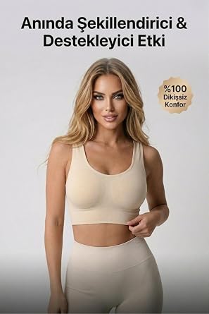 Wiforte Kadın Toparlayıcı Büstiyer Korse Dikişsiz Spor Sütyen Pedli Kalın Askılı Destekleyici Sütyen Göğüs Toparlayıcı Rahat Esnek Günlük Kullanım Fitness Yoga Sporcu Büstiyeri