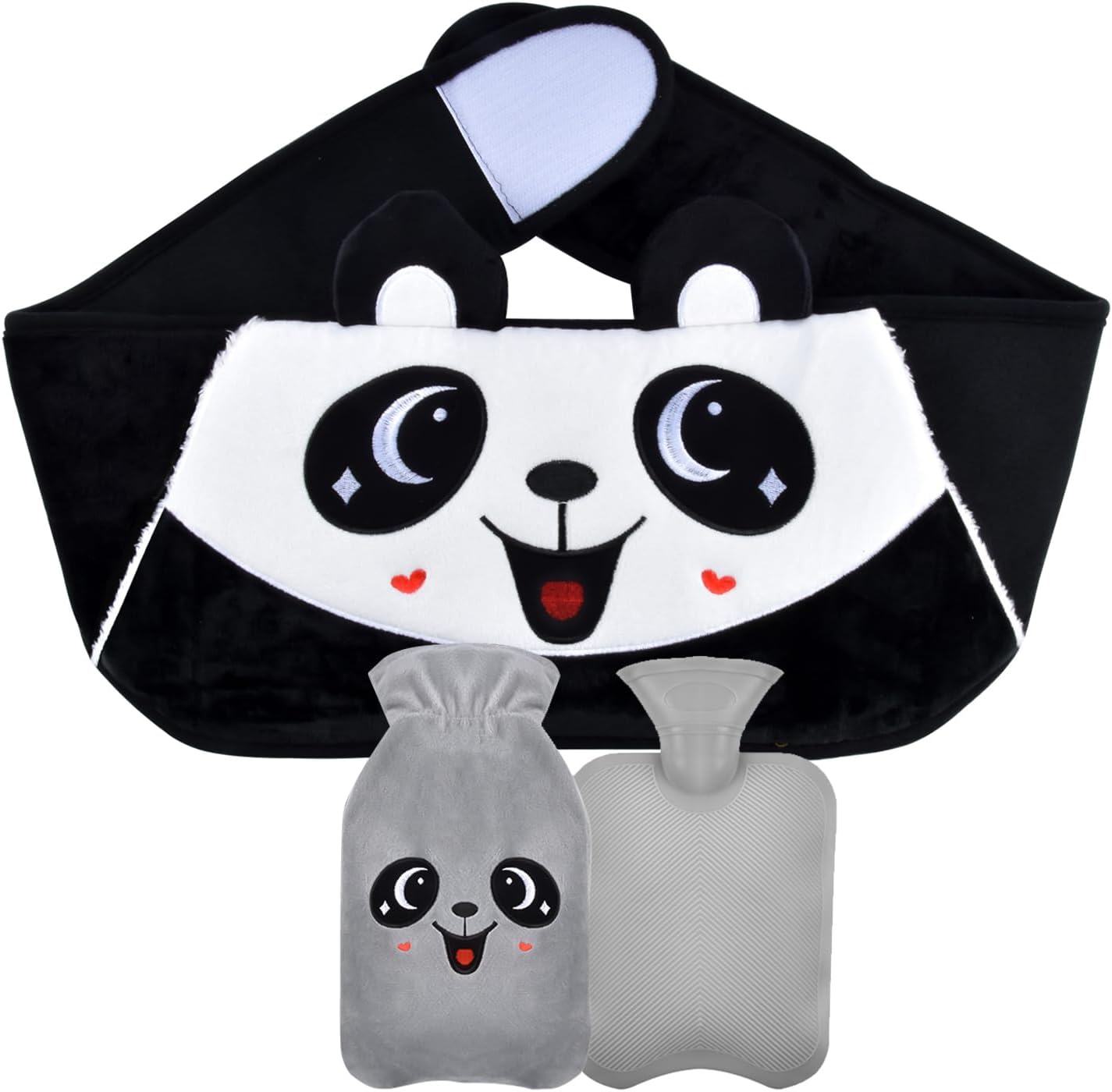 WUUDWALKHot Water Bottle/Water-Filled Hot Water Bag with a Soft Bottle Cover and a Waist Belt PVC Hot Water Pouch for Pain Relief for Neck, Back, Shoulder and Legs