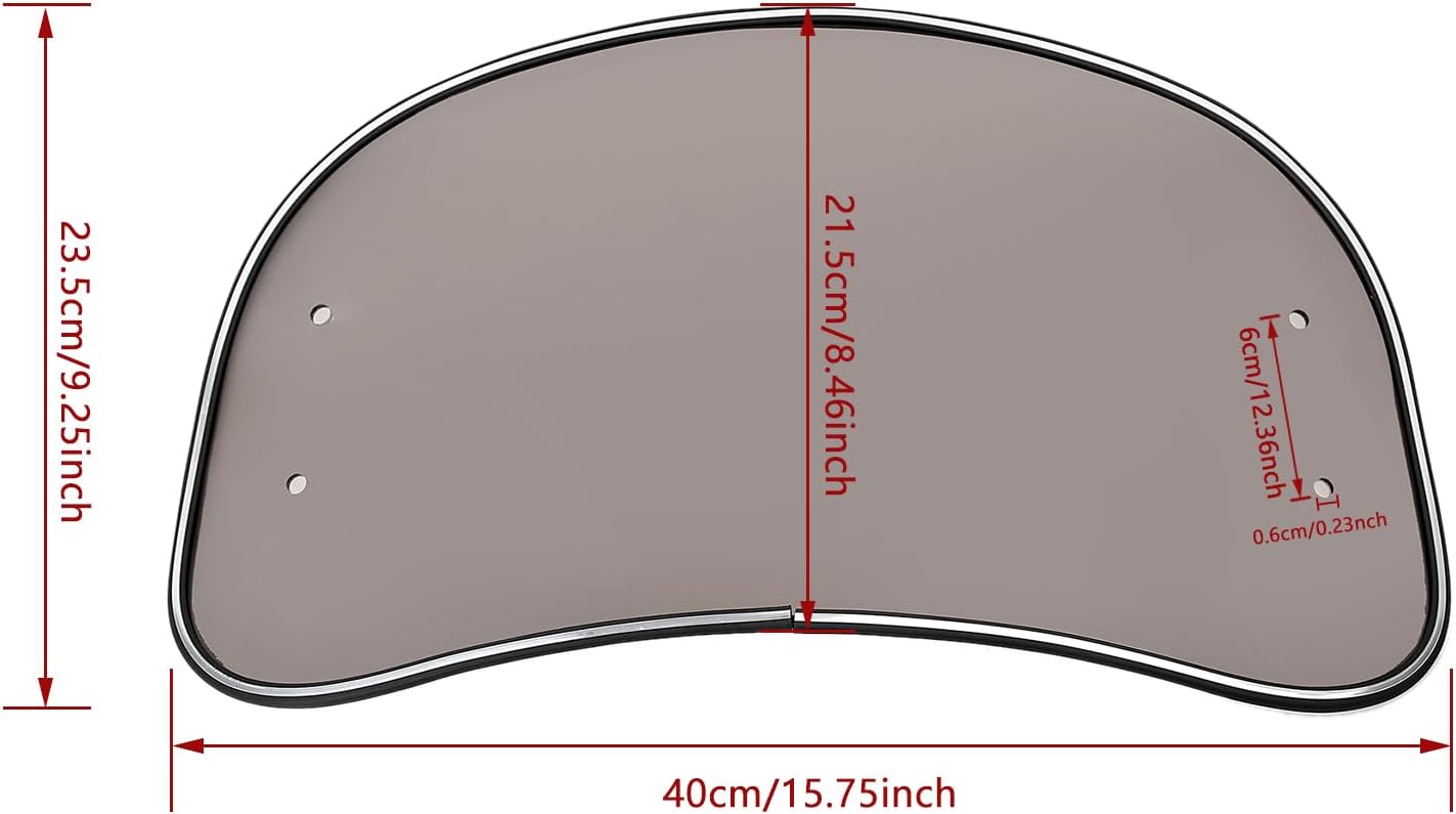 Minho Universal Motorcycle Windshield in PC Material, Upgraded 3mm Thickness,15.7"* 7.87" Scooter Windscreen,Light Brown Color