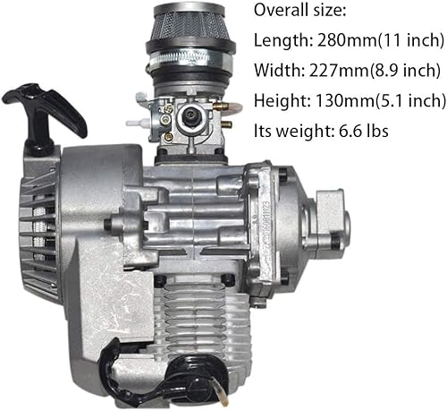 Miniatura 3 de Motor de motor de 2 tiempos de 49 cc y tubo de silenciador de escape para mini bicicleta de bolsillo, scooter, motos de cross, ATV Quad motorizada