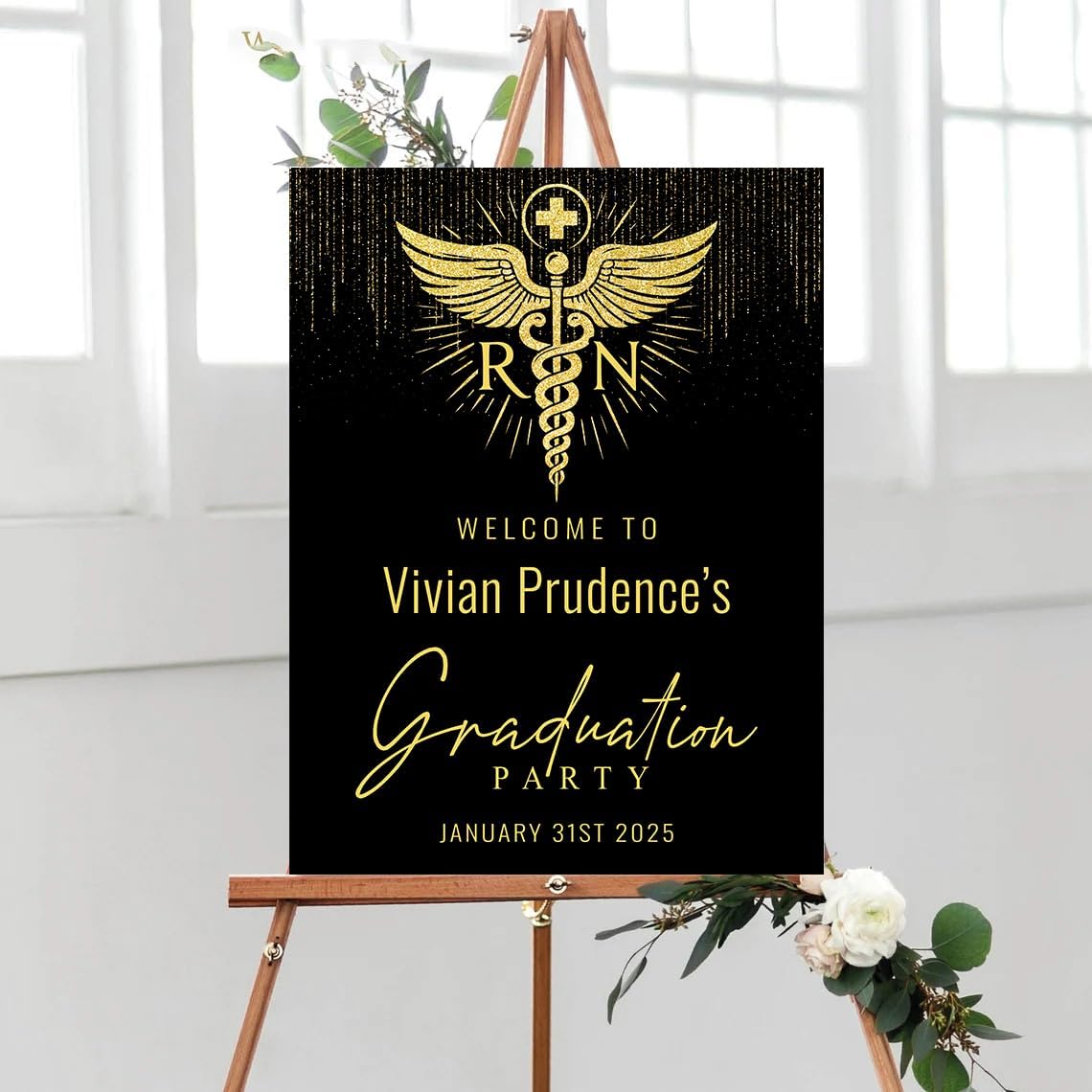 Personalized Nurse Graduation Yard Sign 2025, Outdoor Signs Party 2025 Decoration, Custom Senior Yard Sign, Class Of 2025 Nursing Party Yard Sign, Printable Medical Graduation Signage #2