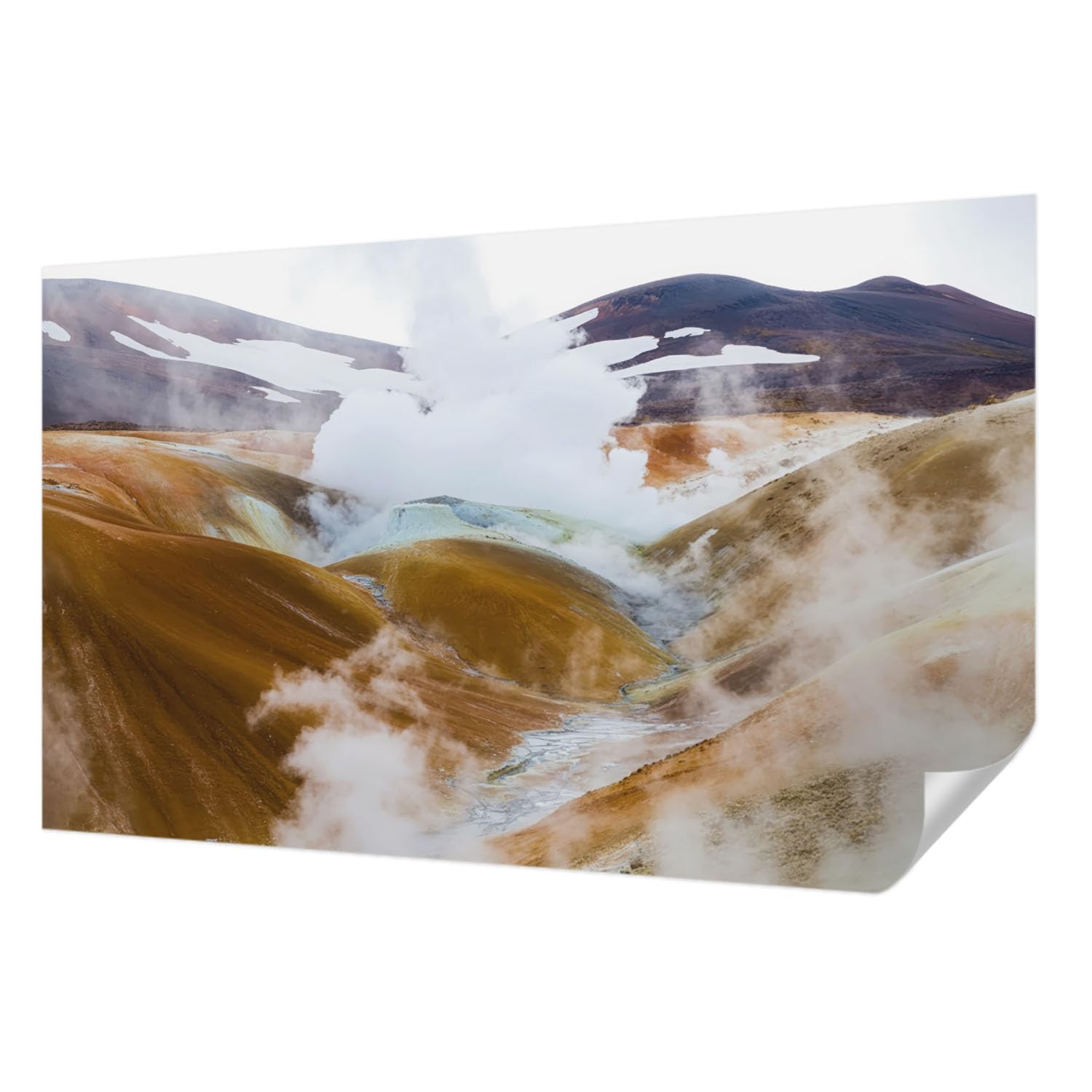 Papier peint adhésif collines volcaniques 416x254 cm décor mural panoramique résistant aux taches
