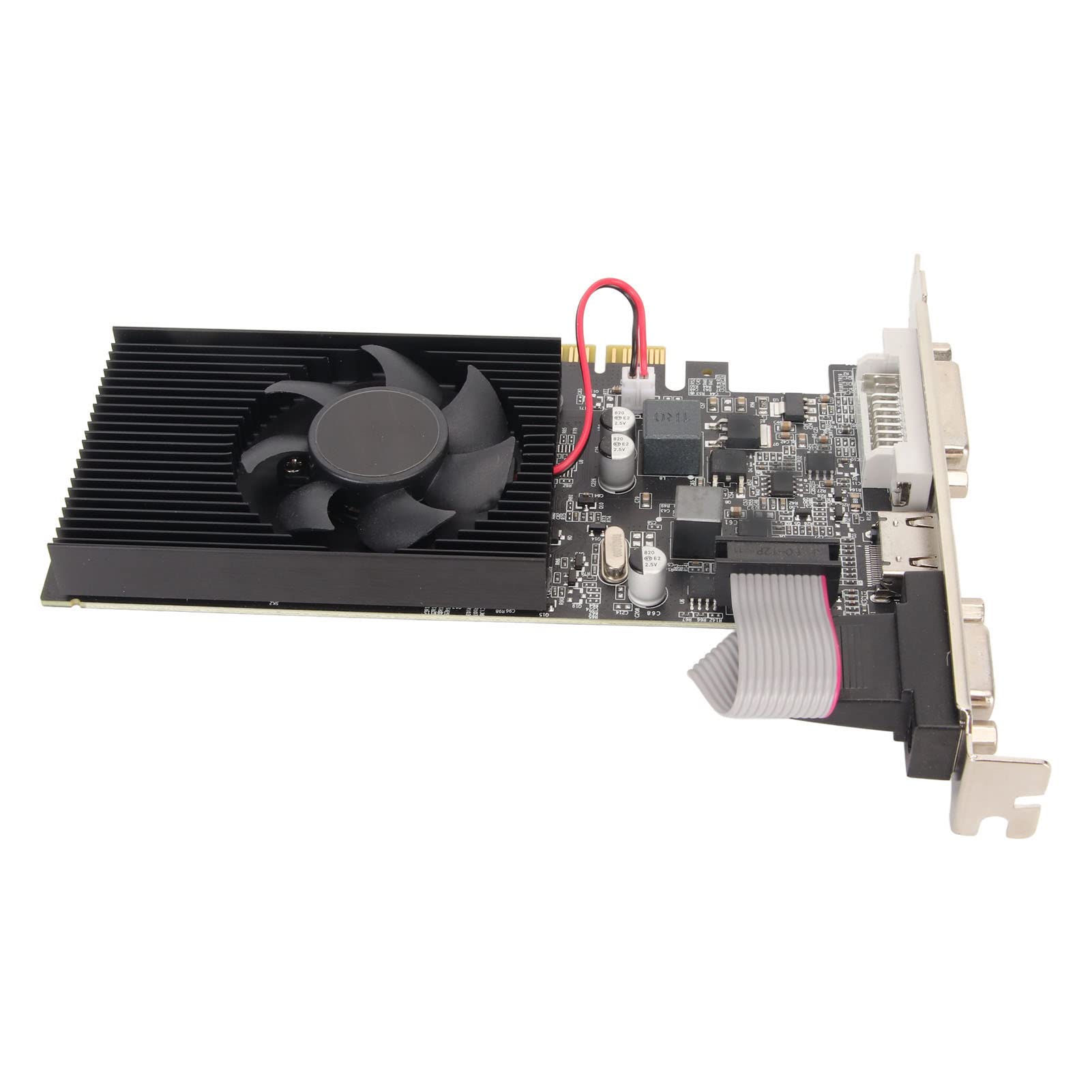Carte Graphique de Jeu, Carte Graphique GT210 1G DDR3 64 Bits PCI Express 2.0 X 16, Carte Graphique Vidéo avec Ports HDMI DVI VGA, Prend en Charge Direct X 10.1, Ventilateur de