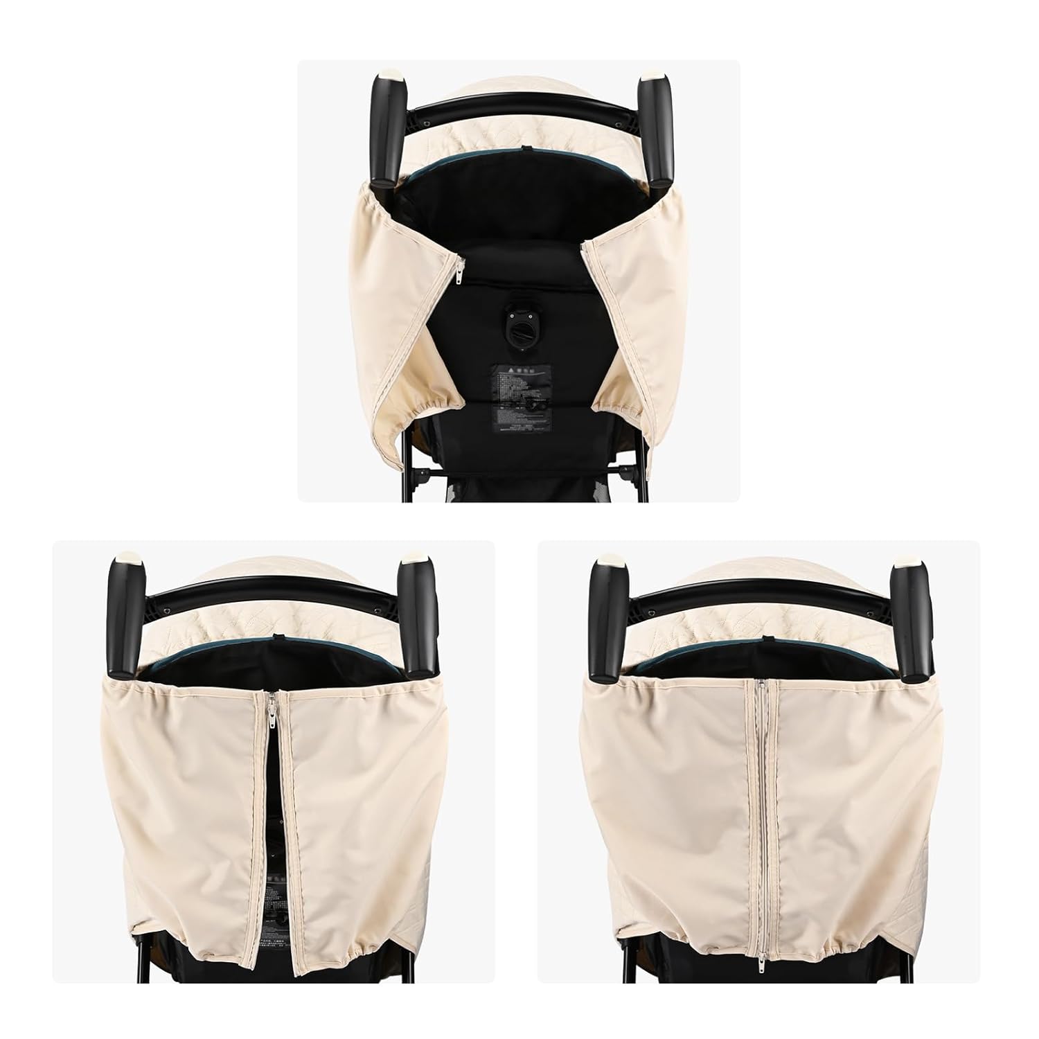 Bebamour Stroller Rain Cover,Universal Stroller Accessory,Waterproof,Windproof Protection,Protect from Dust Snow,Baby Travel Weather Shield (Khaki)