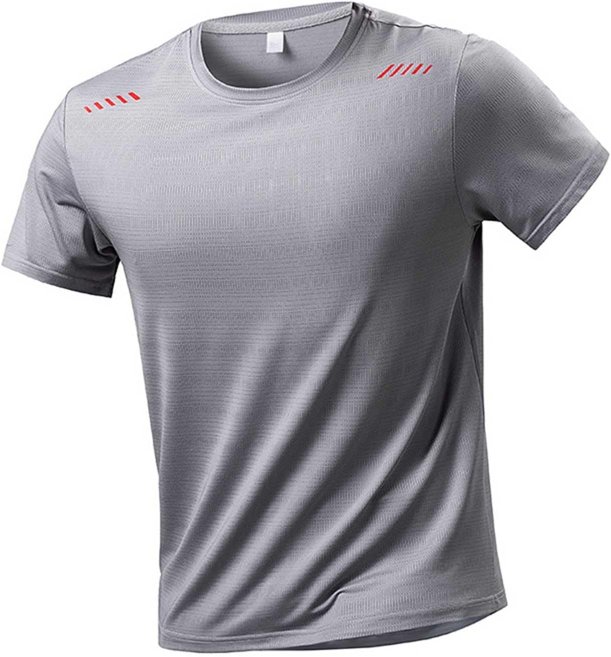 Men's Cooling Ice Silk Running Shirts Mesh Quick Dry Short Sleeve Athletic Gym Tops Outdoor Workout Tshirts