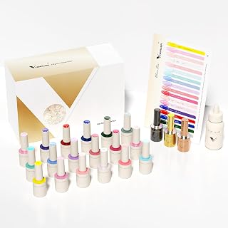 VENALISA V3 Gel Nail Polish Kit of 22 Pcs With Color Display Card Red Blue Green Yellow Pink Gel Polish Set Soak Off Salon Nail Art DIY at Home Manicure